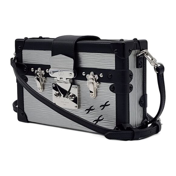 Louis Vuitton Epi Petite Malle Trunk Clutch Shoulder Bag M55309 in Silver - Picture 2 of 11